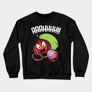 Onions - Funny Crying Kawaii Onion Cute Vegetable Comic Crewneck Sweatshirt